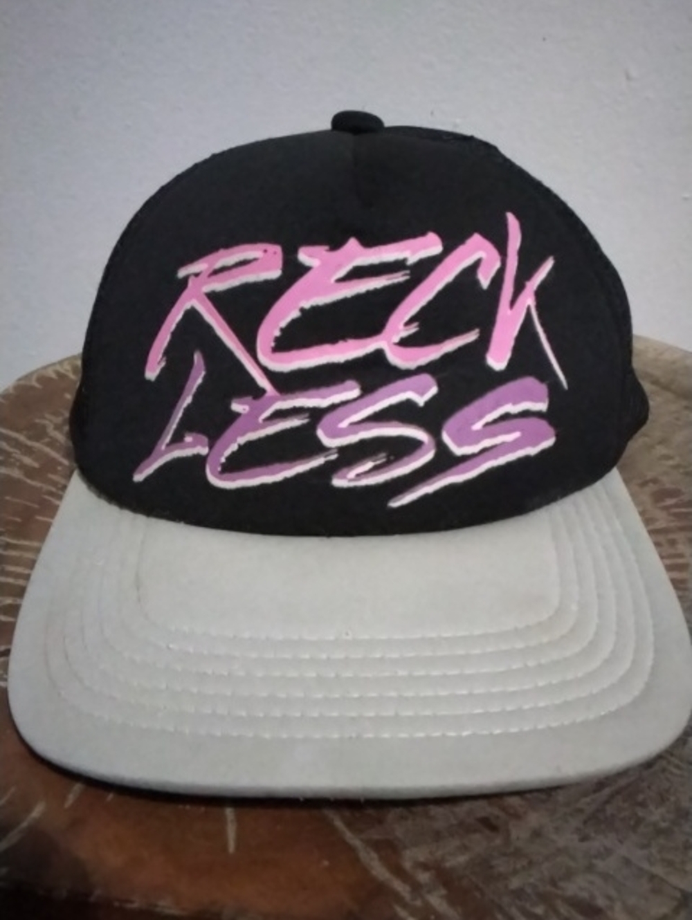 Vintage Authentic 'Young &'Reckless' Black and Pink Snapback